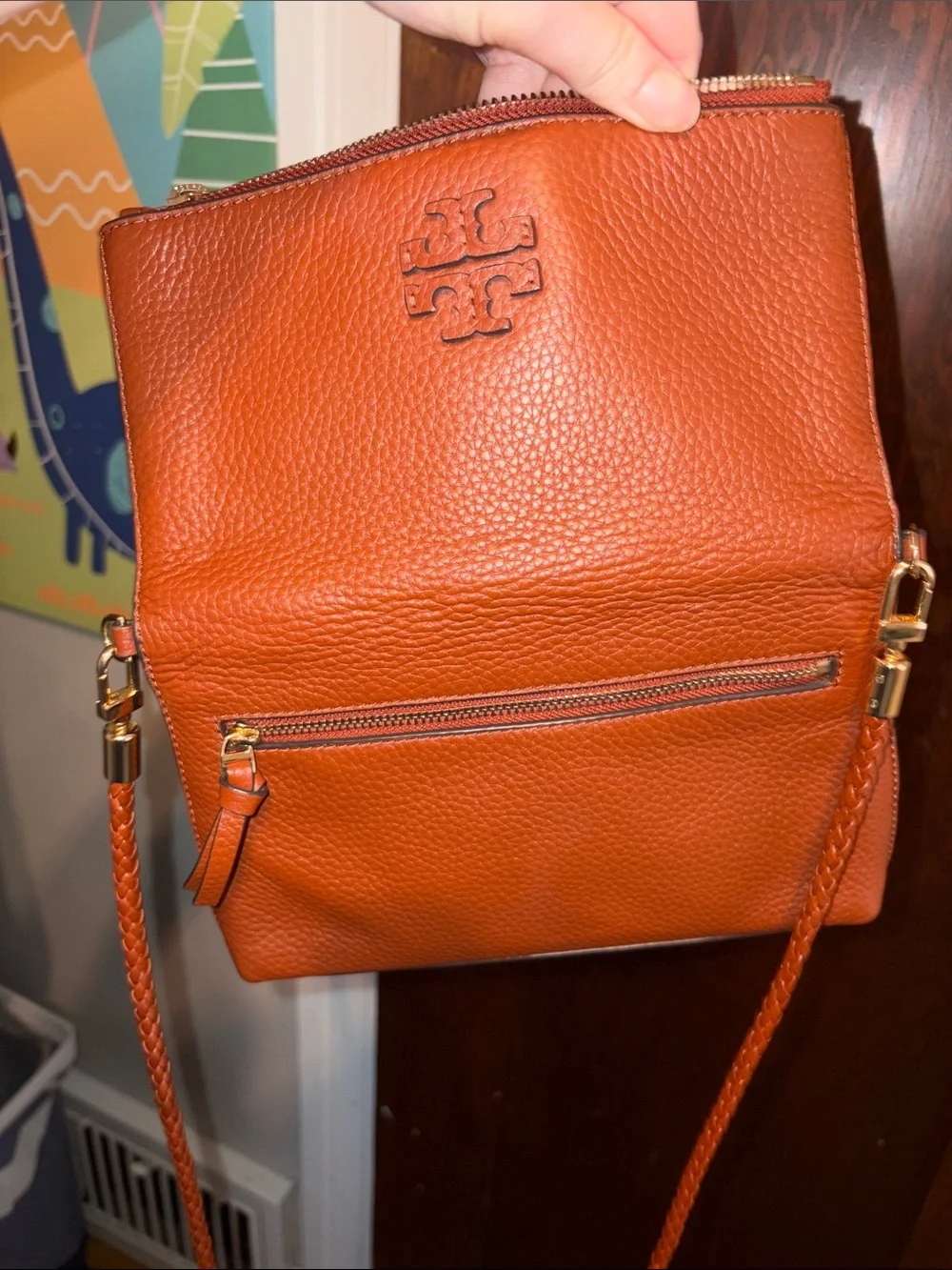 Tory Burch Brown Leather Crossbody with Tassel